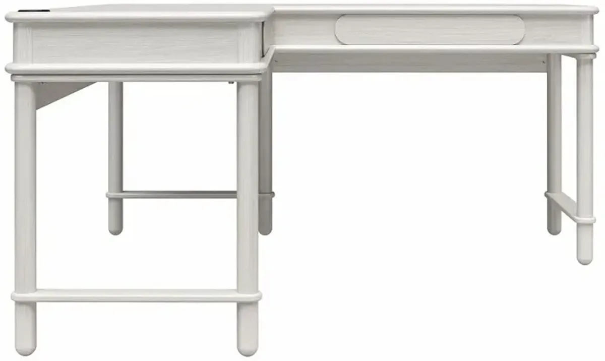 Selena Rustic White Lift-top L-Shaped Desk