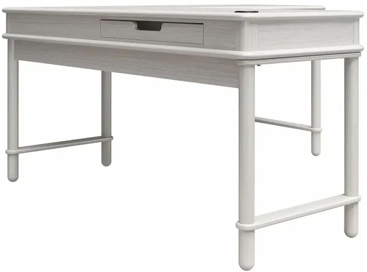 Selena Rustic White Lift-top L-Shaped Desk