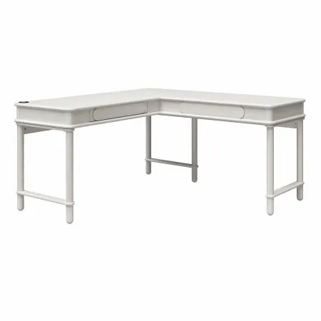 Selena Rustic White Lift-top L-Shaped Desk