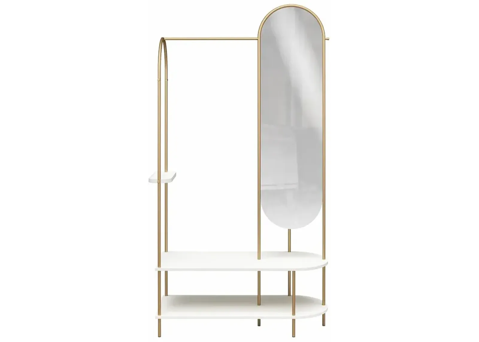 Anastasia White & Gold Clothing Valet with Mirror