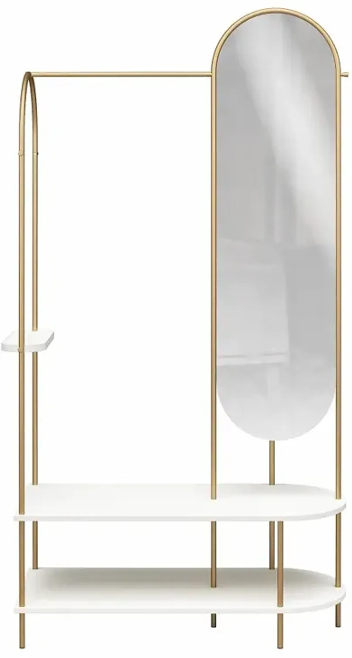 Anastasia White & Gold Clothing Valet with Mirror