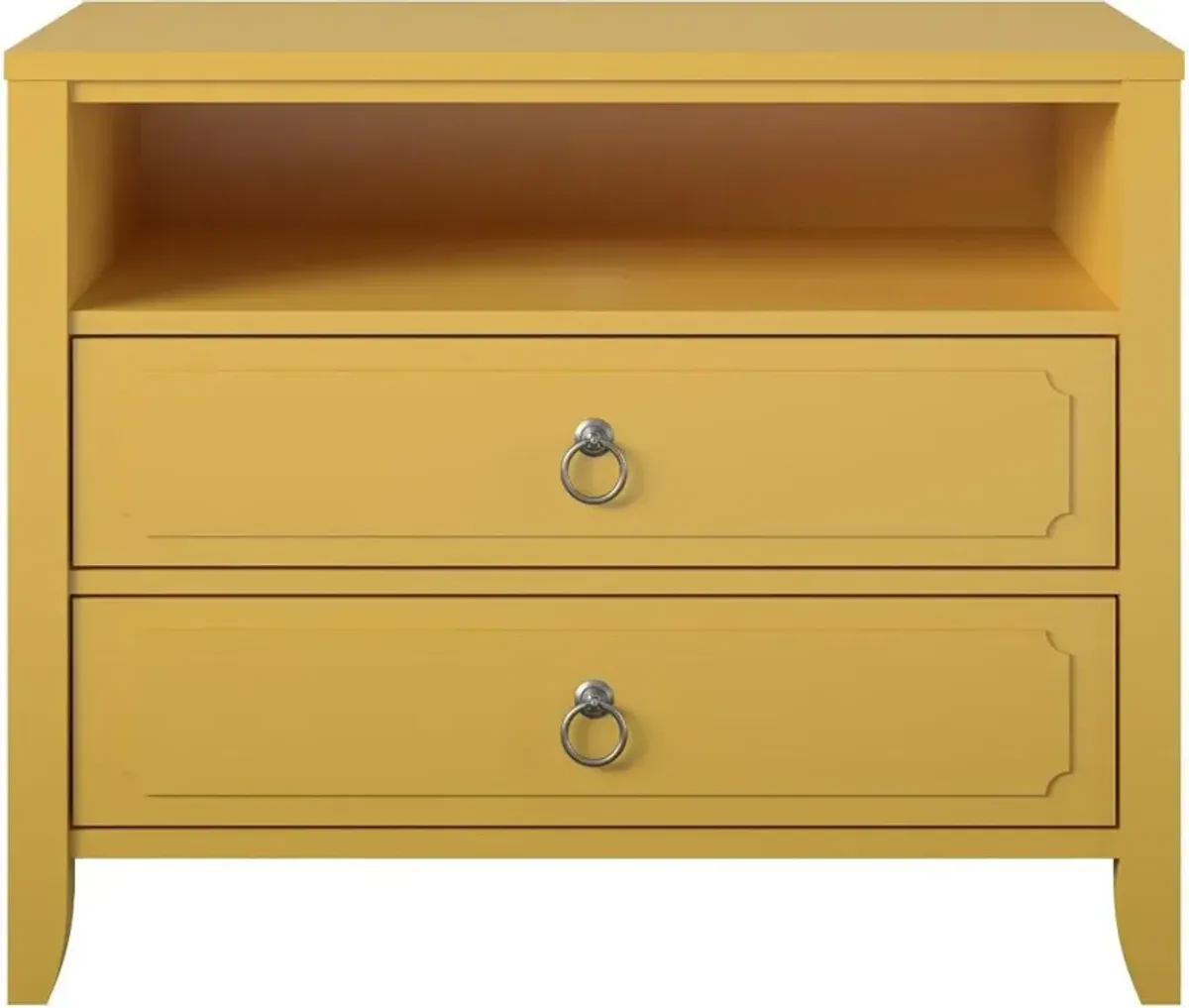 Her Majesty Mustard Yellow 2-Drawer Nightstand