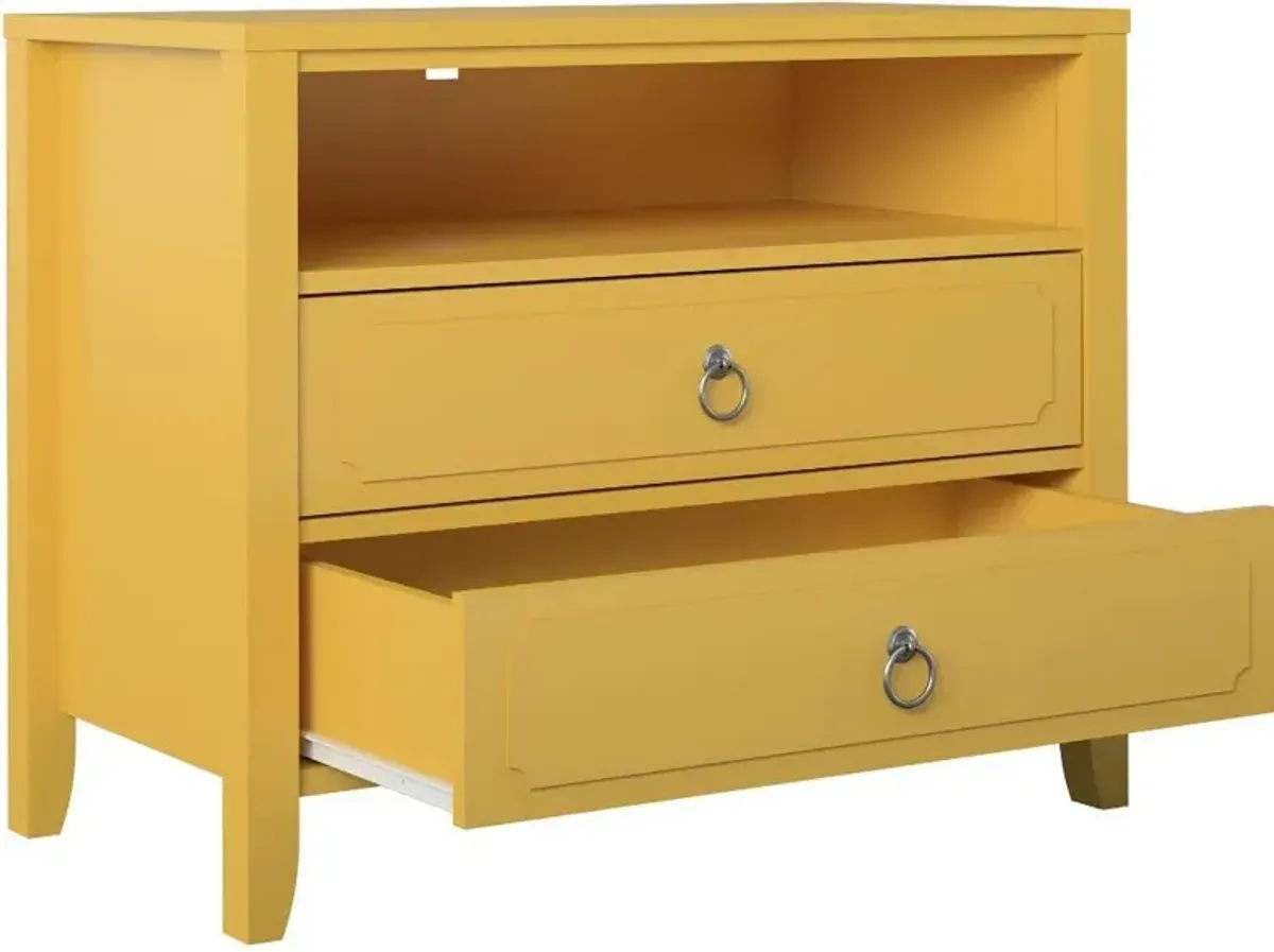 Her Majesty Mustard Yellow 2-Drawer Nightstand