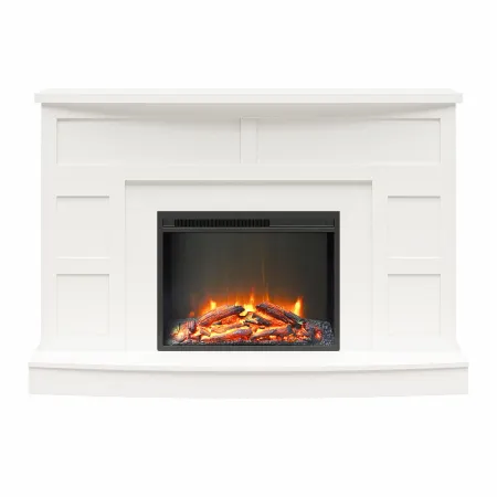 Barrow Creek White Mantel with Fireplace