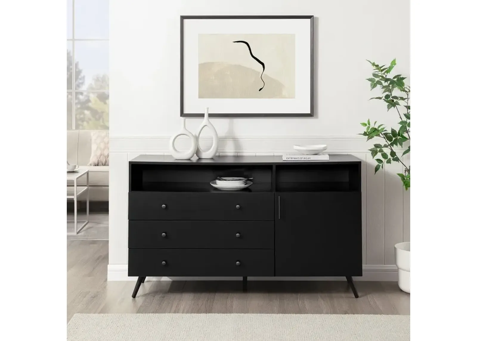 Asher Black Storage Sideboard