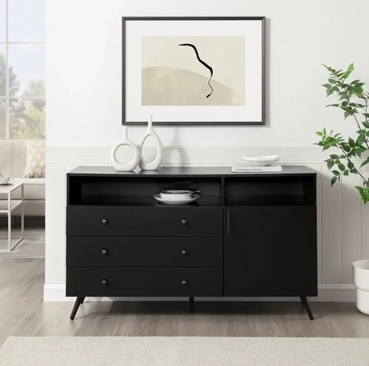 Asher Black Storage Sideboard