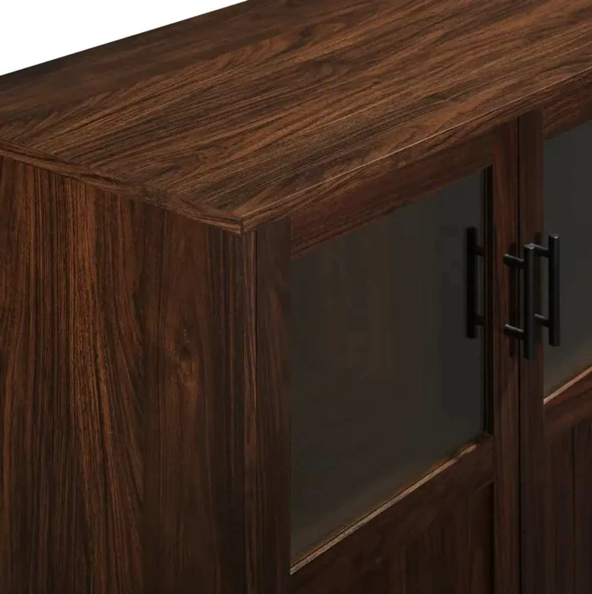 Babbett Glass Door Dark Walnut Accent Cabinet