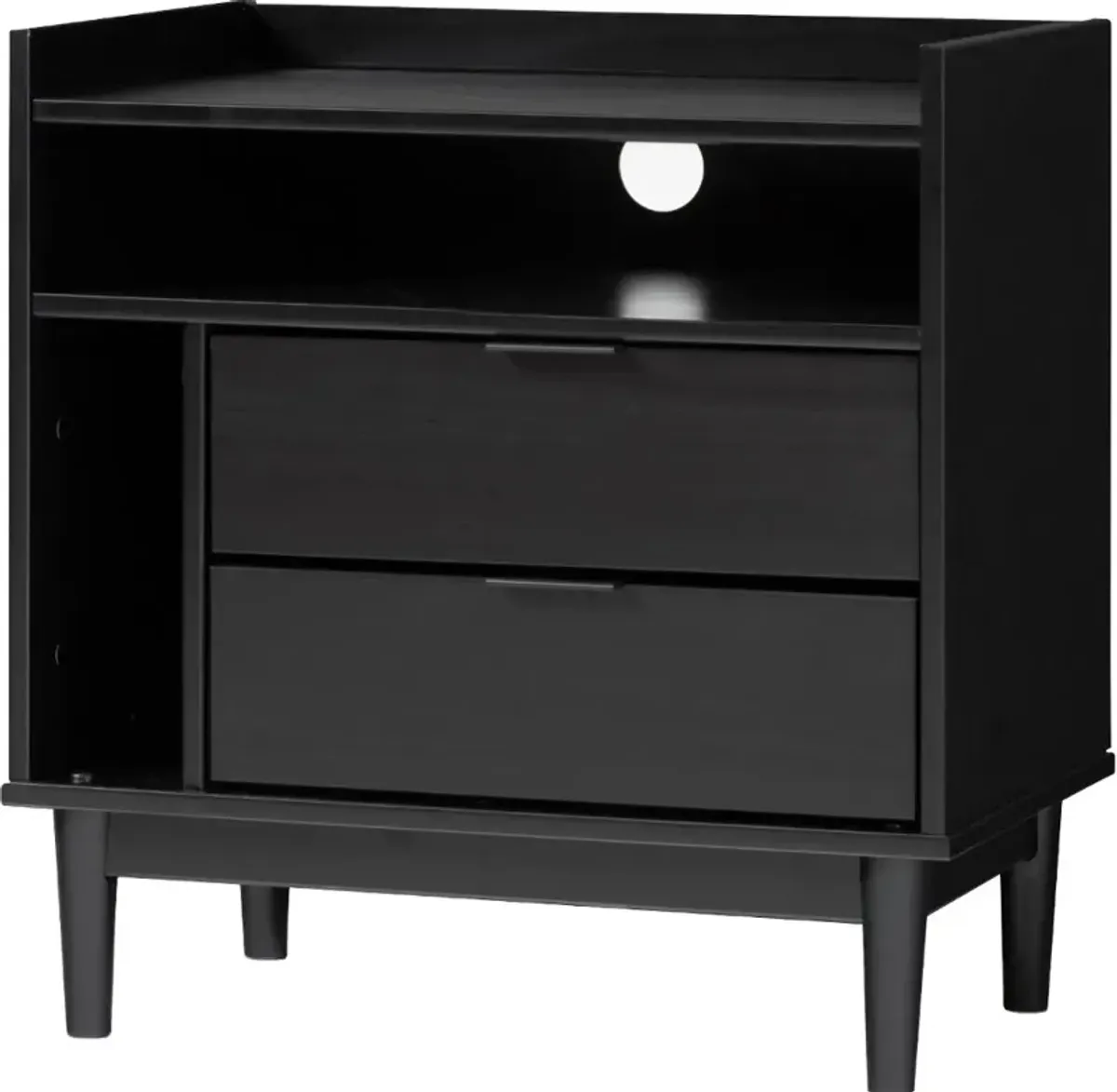 Lee Black Mid Century Nightstand