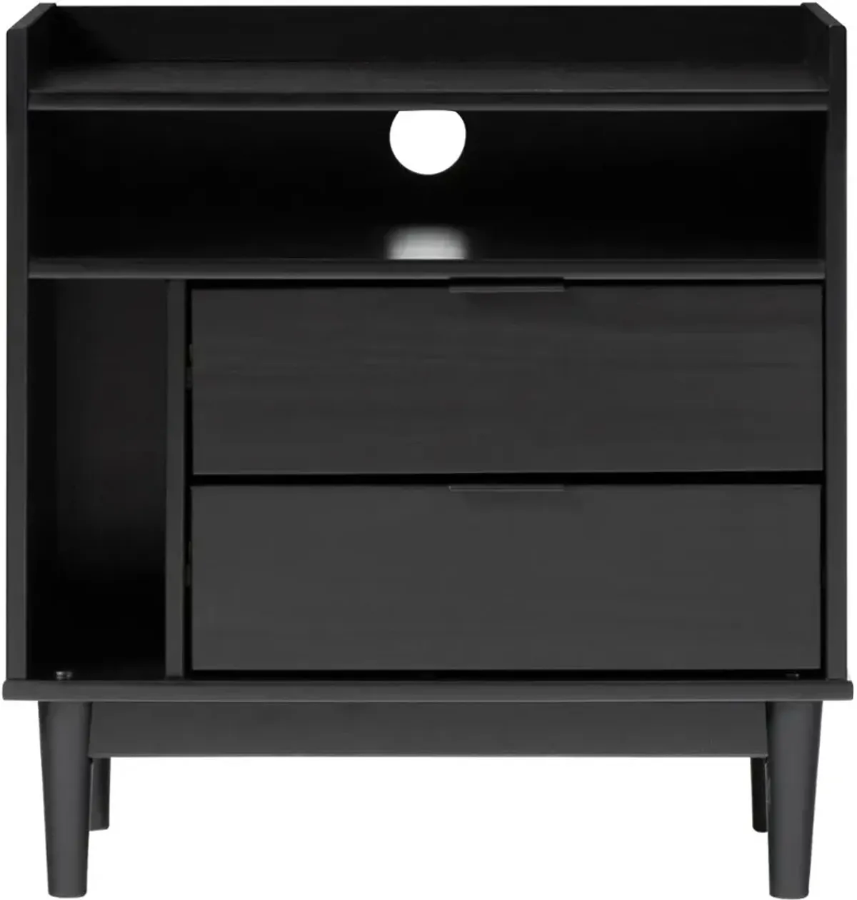 Lee Black Mid Century Nightstand