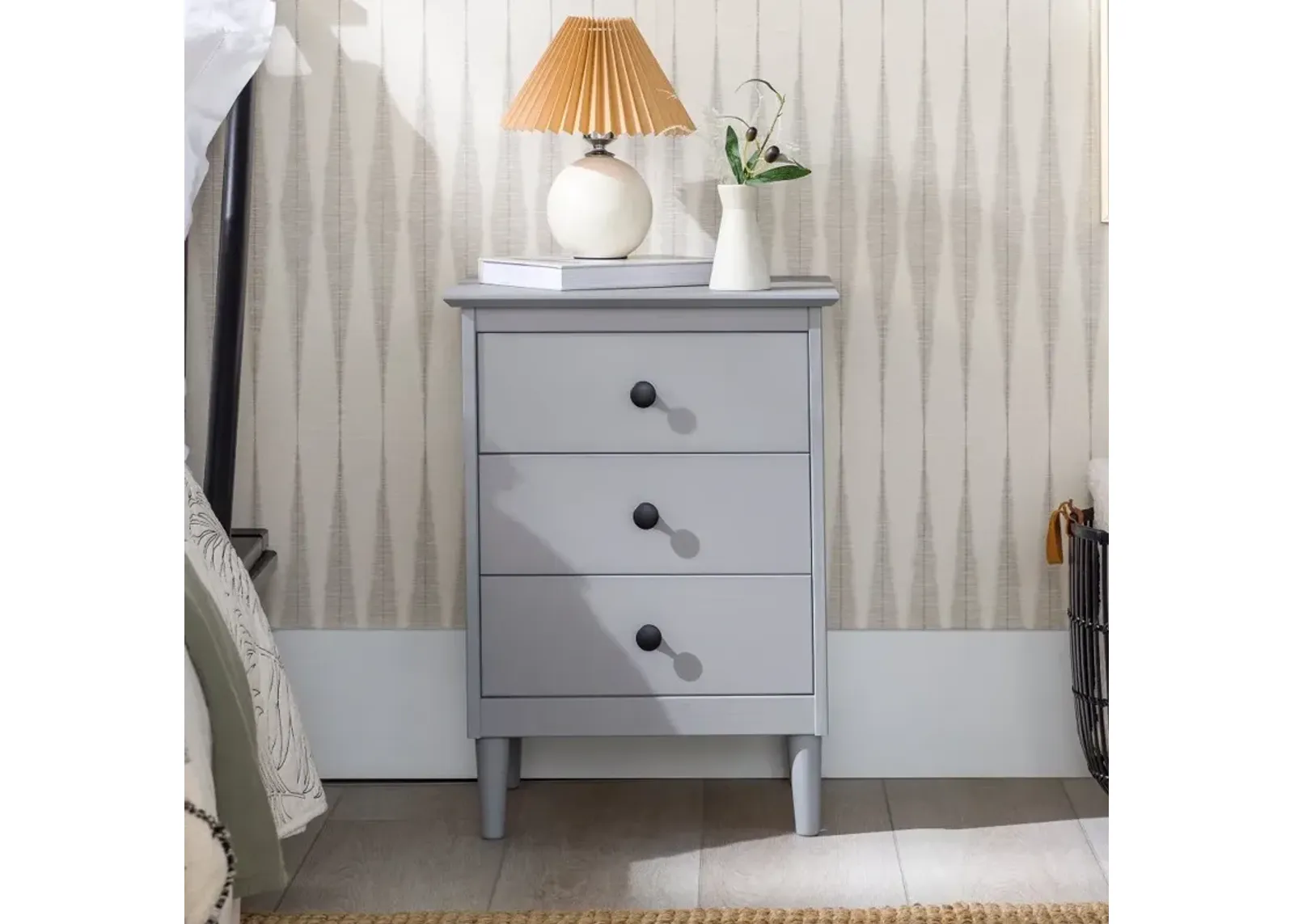 Spencer Gray 3-Drawer Nightstand