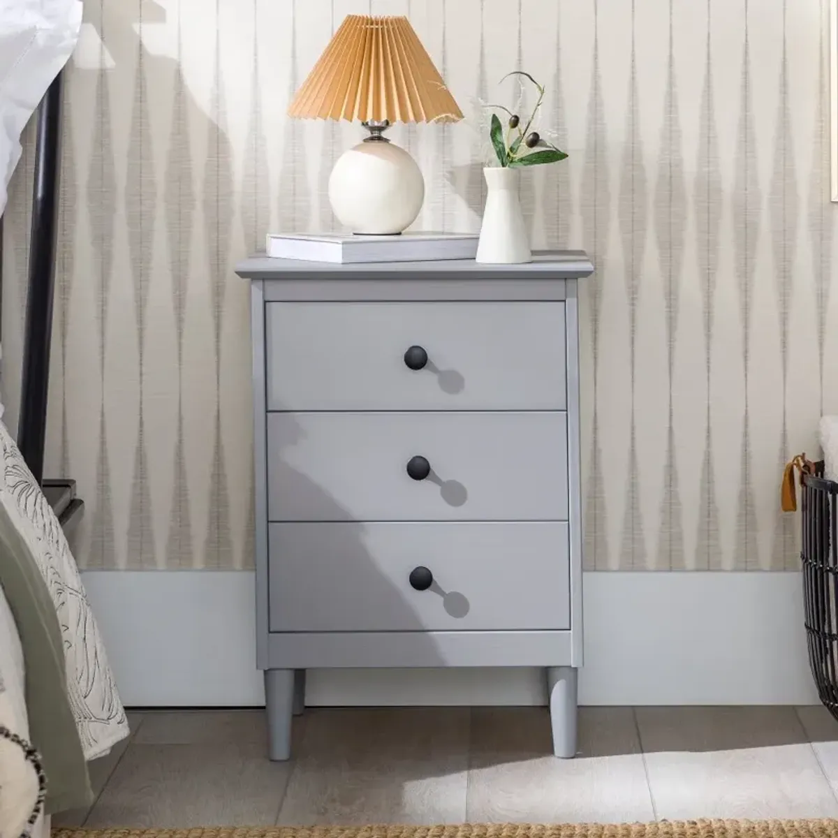 Spencer Gray 3-Drawer Nightstand