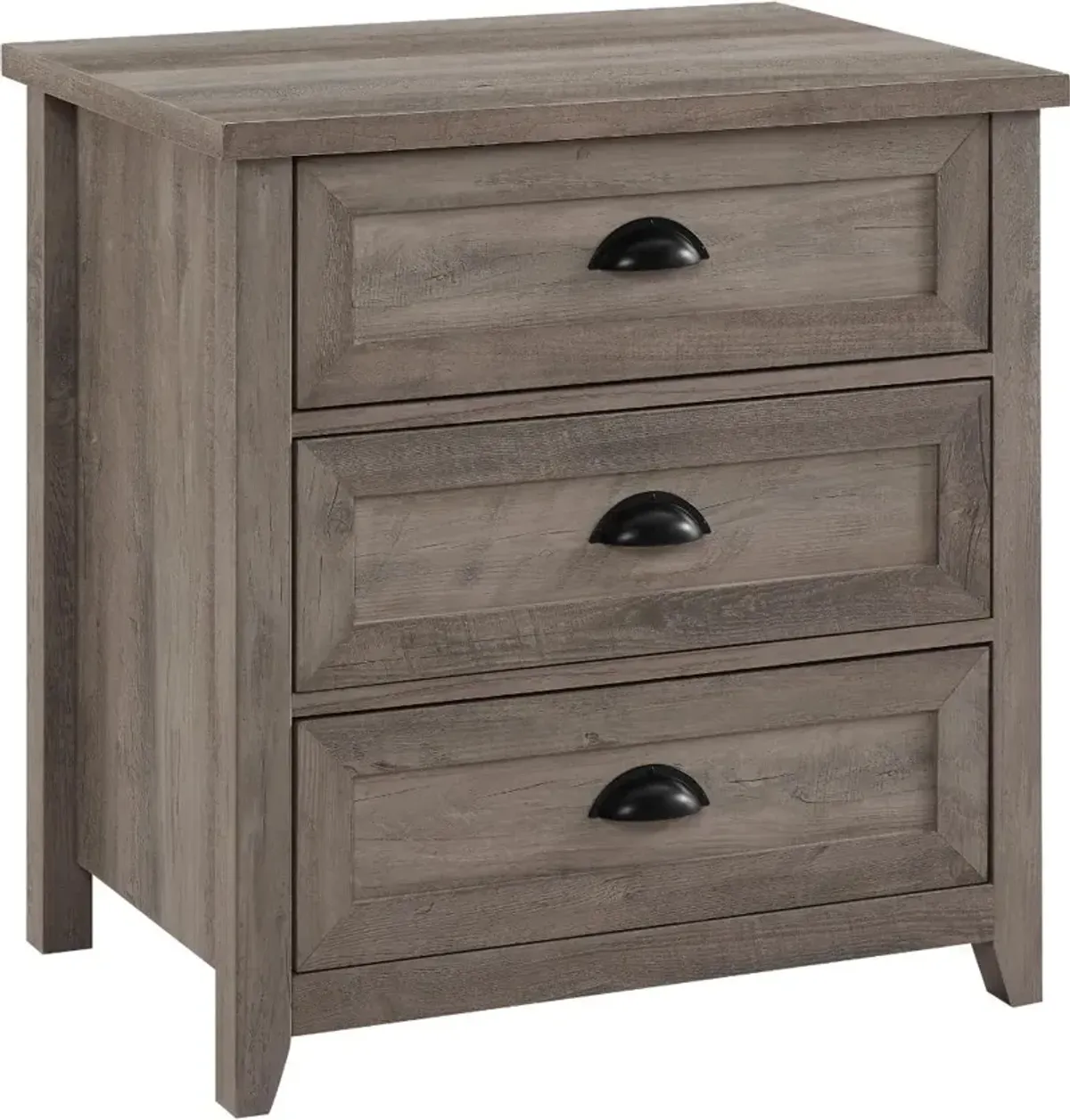 Odette Gray Wash 3-Drawer Nightstand