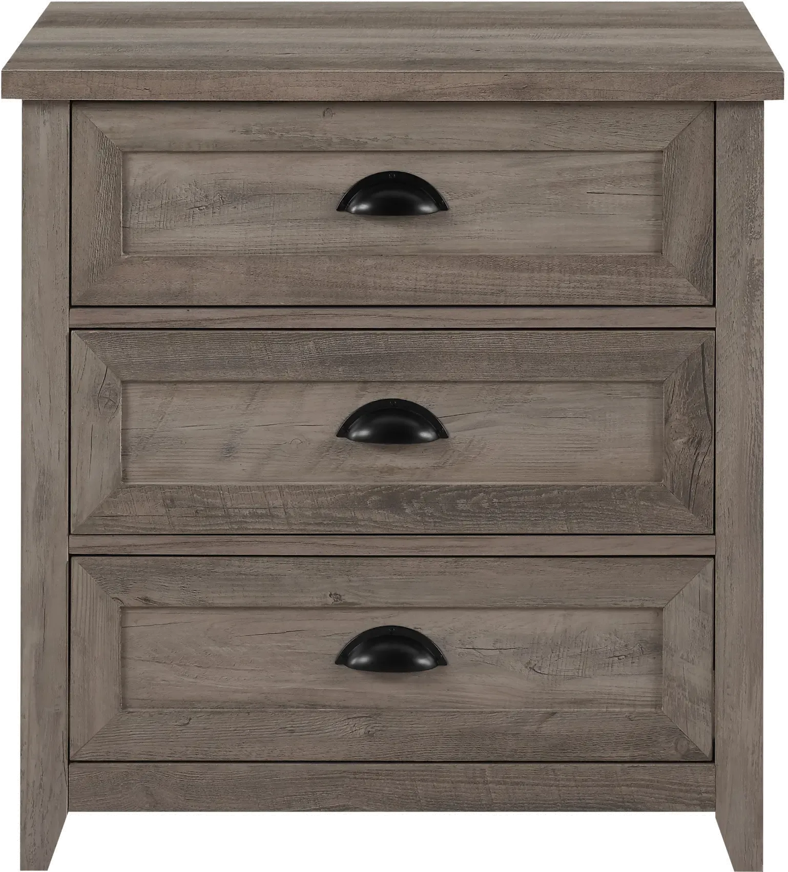 Odette Gray Wash 3-Drawer Nightstand