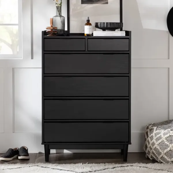 Lee Black Mid Century Chest of Drawers