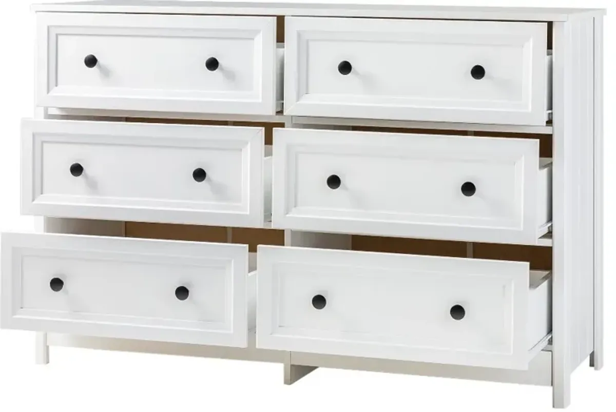 Oakland White 6-Drawer Dresser