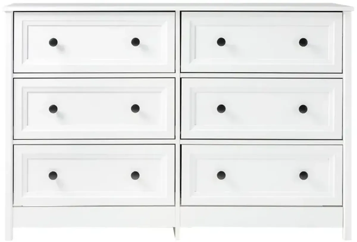 Oakland White 6-Drawer Dresser