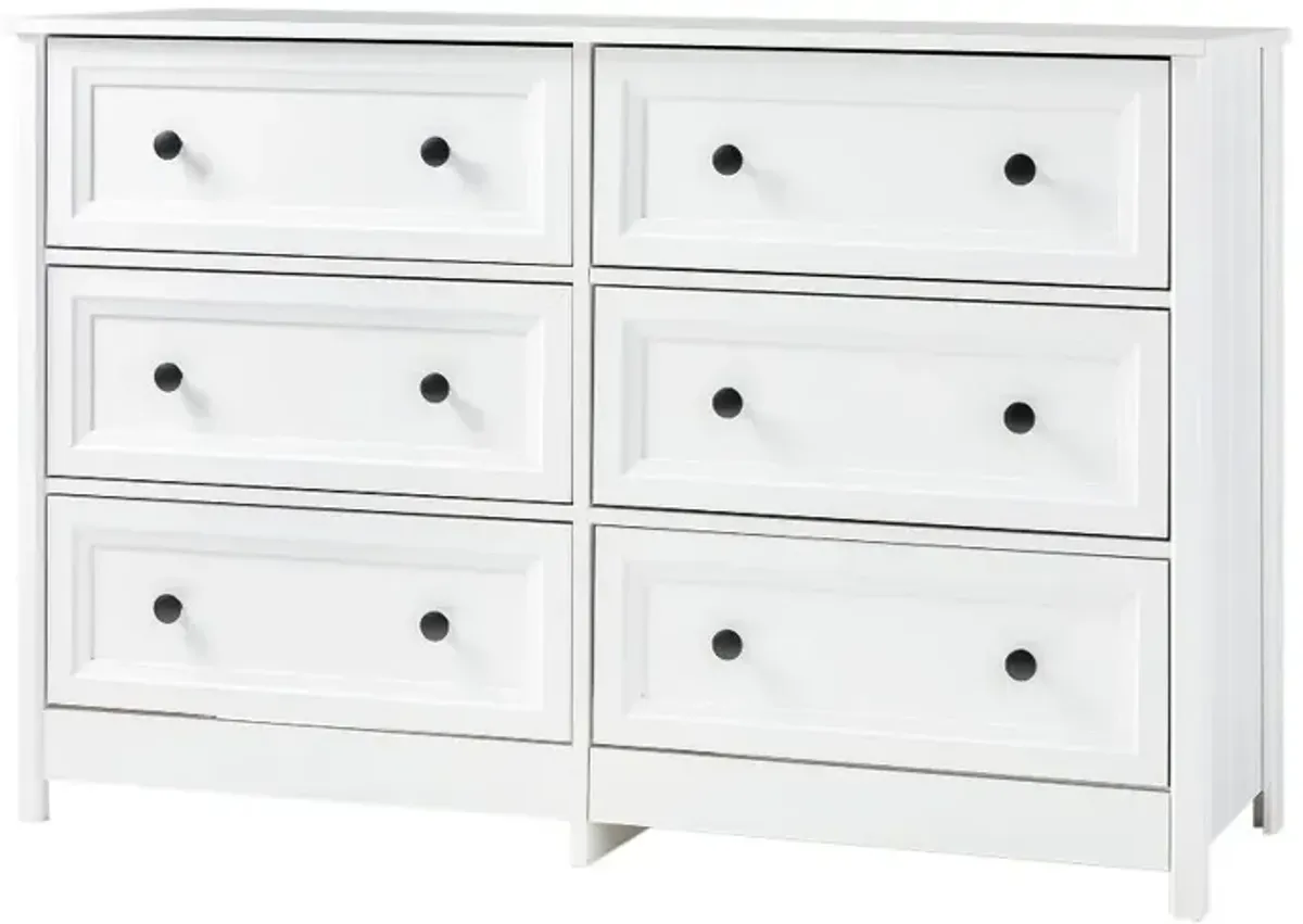 Oakland White 6-Drawer Dresser