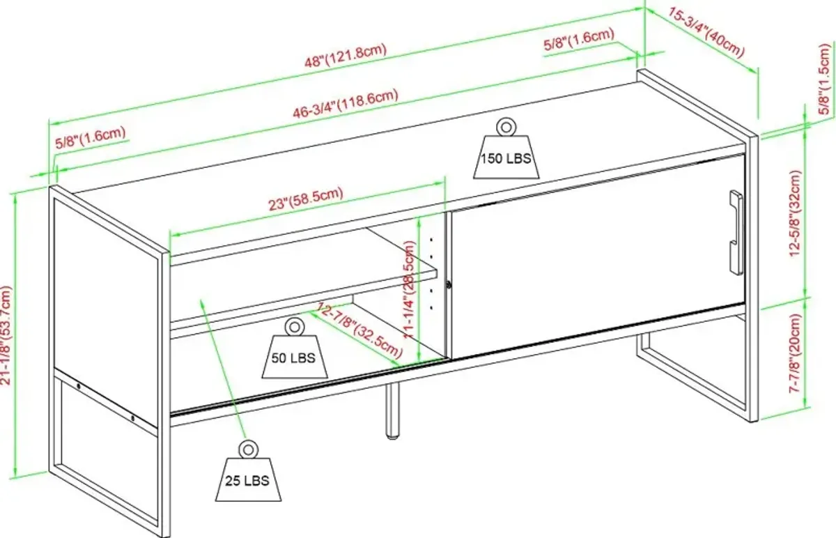 Braxton Dark Walnut 48" TV Stand