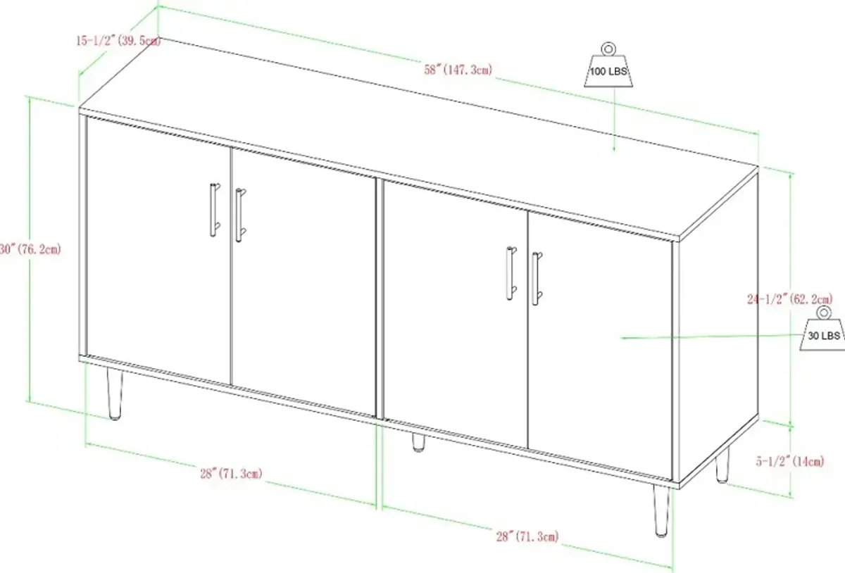 Bookmatch Ash Brown & White 58" TV Stand