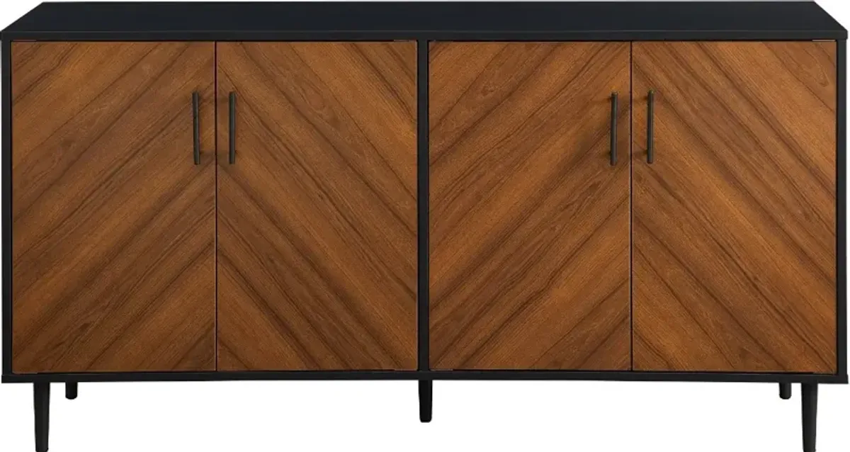 Bookmatch Acorn Brown & Black 58" TV Stand