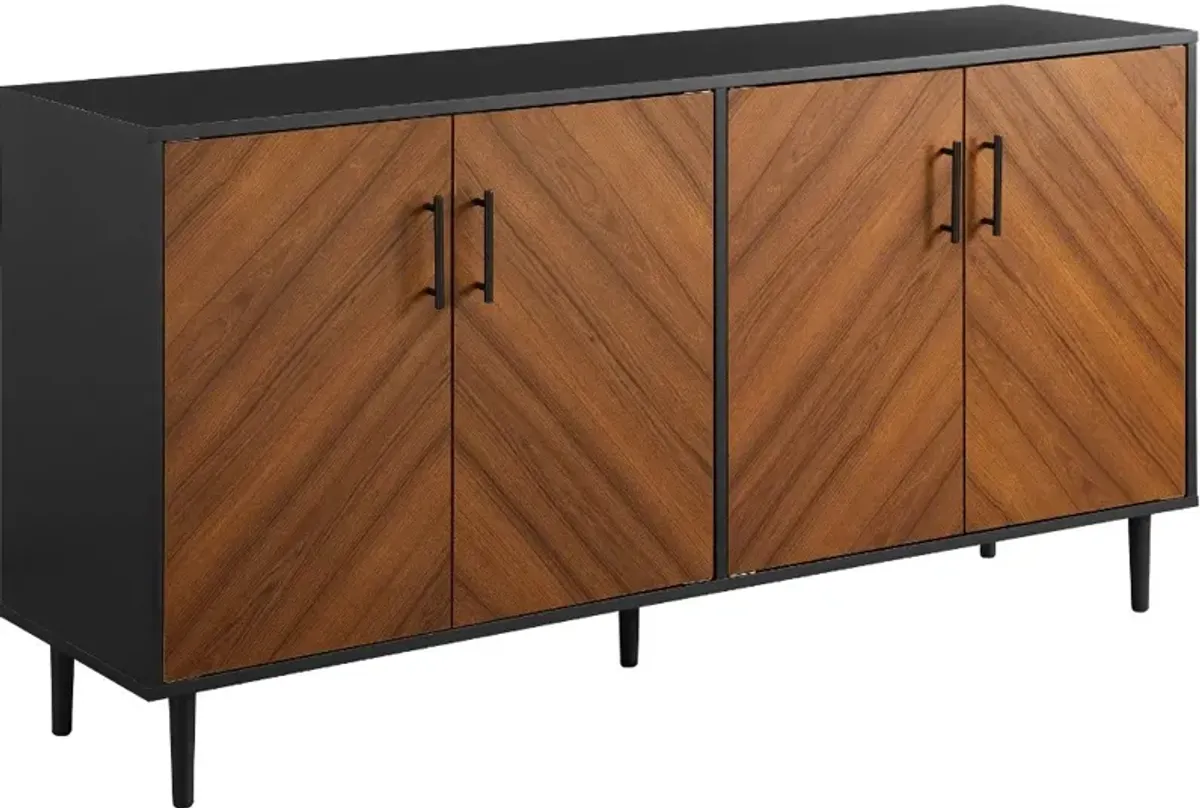 Bookmatch Acorn Brown & Black 58" TV Stand