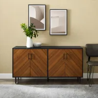 Bookmatch Acorn Brown & Black 58" TV Stand