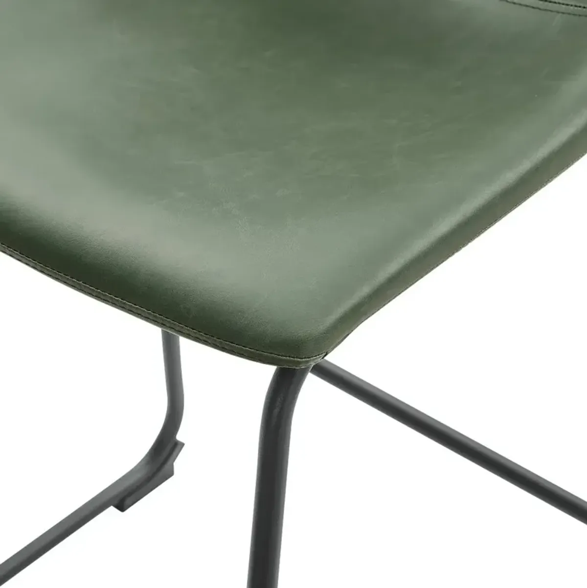 Saddles Green Counter Stool, Set of 2 - Walker Edison