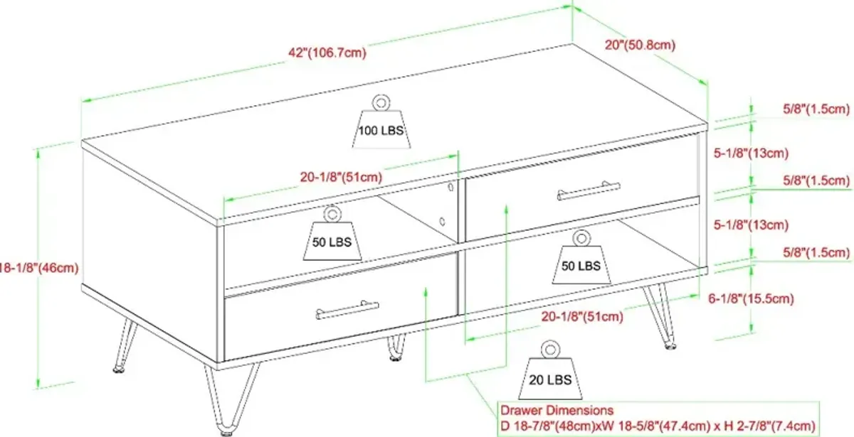 Croft Slate Gray Storage Coffee Table