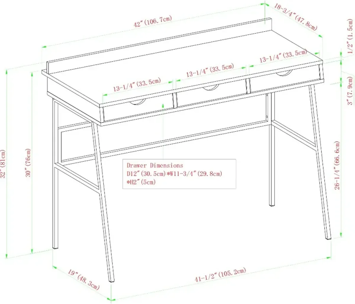 Marvin Gray Wash Angled Front Desk