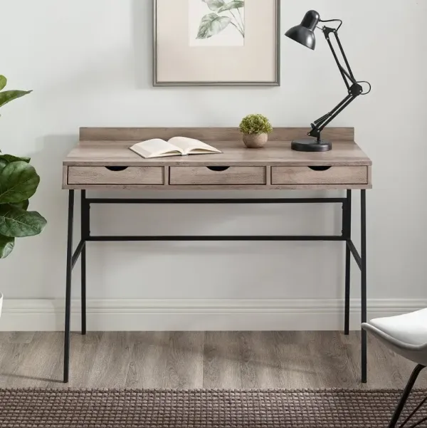 Marvin Gray Wash Angled Front Desk