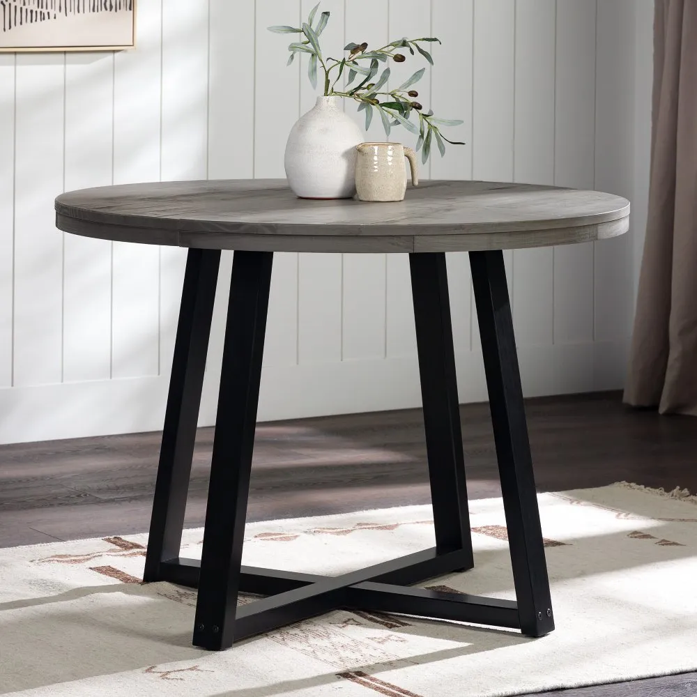 Durango 42" Distressed Gray Round Dining Table