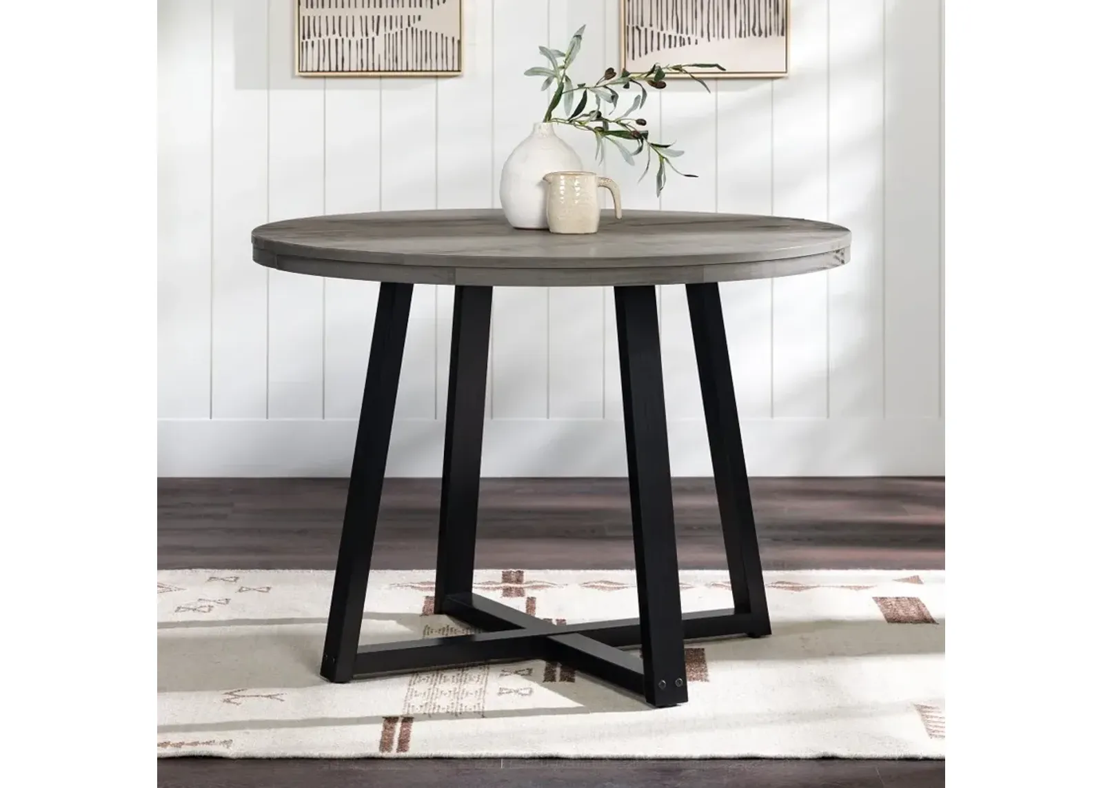 Durango 42" Distressed Gray Round Dining Table