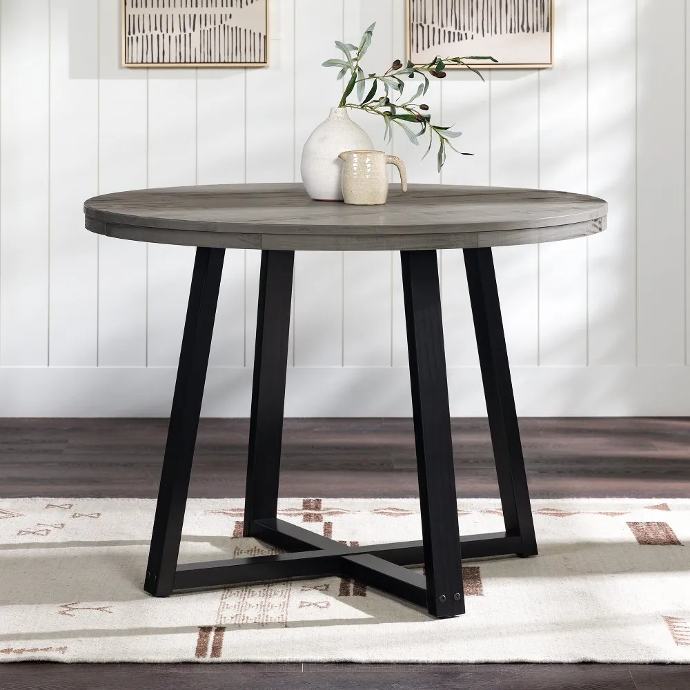 Durango 42" Distressed Gray Round Dining Table