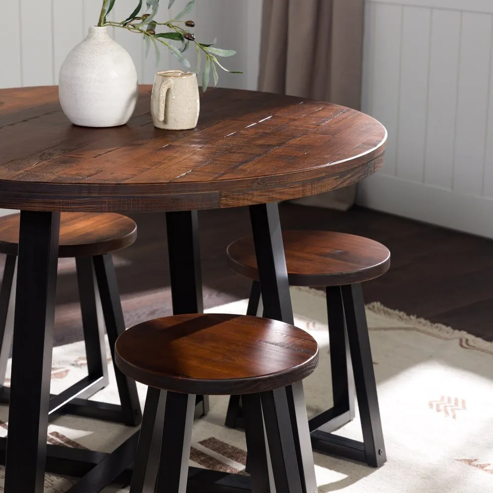 Durango 42" Distressed Mahogany Round Dining Table