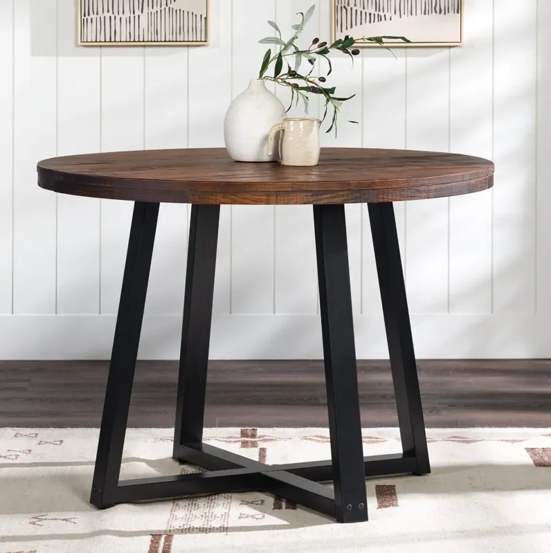 Durango 42" Distressed Mahogany Round Dining Table