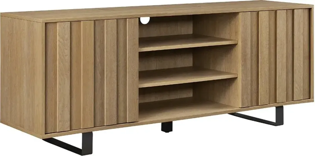 Girona 60" Coastal Oak TV Stand with Paneled Doors