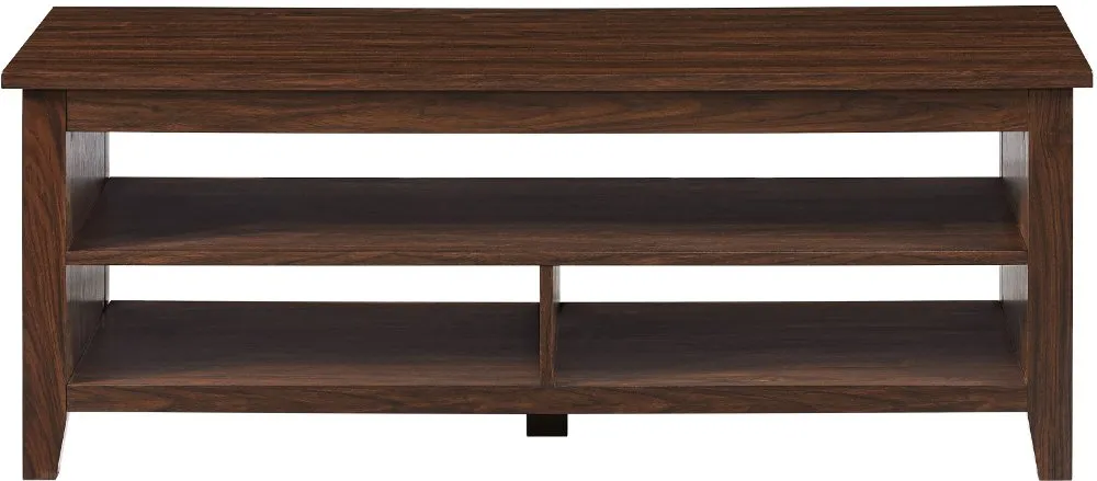 Groove Dark Walnut Coffee Table with Shelf