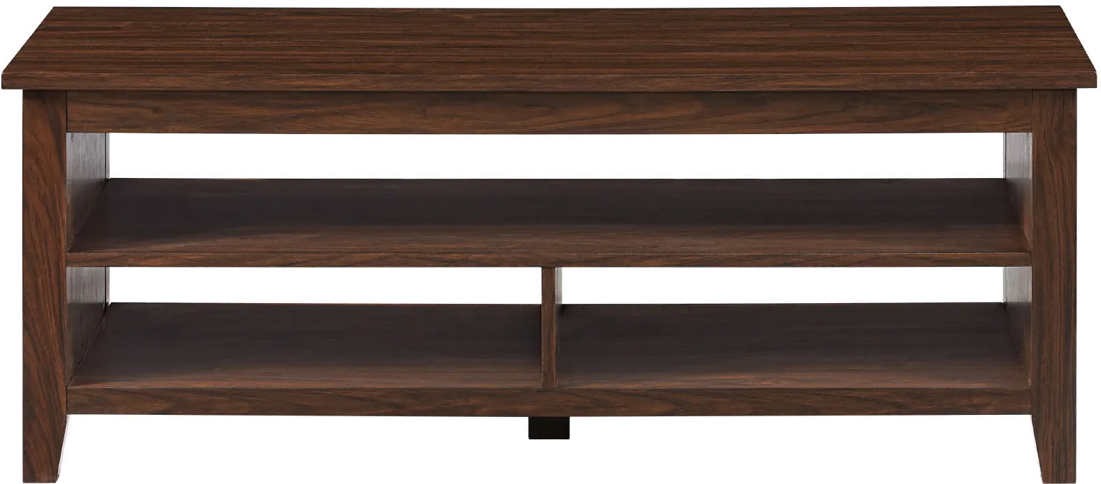 Groove Dark Walnut Coffee Table with Shelf