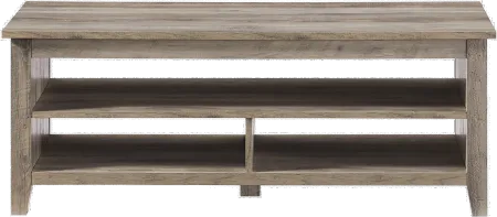 Groove Gray Wash Coffee Table with Shelf