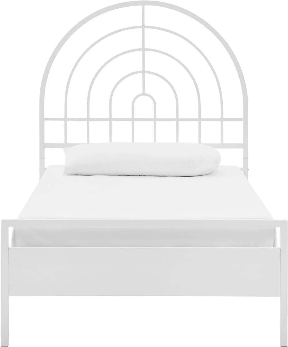 Jody White Metal Twin Bed