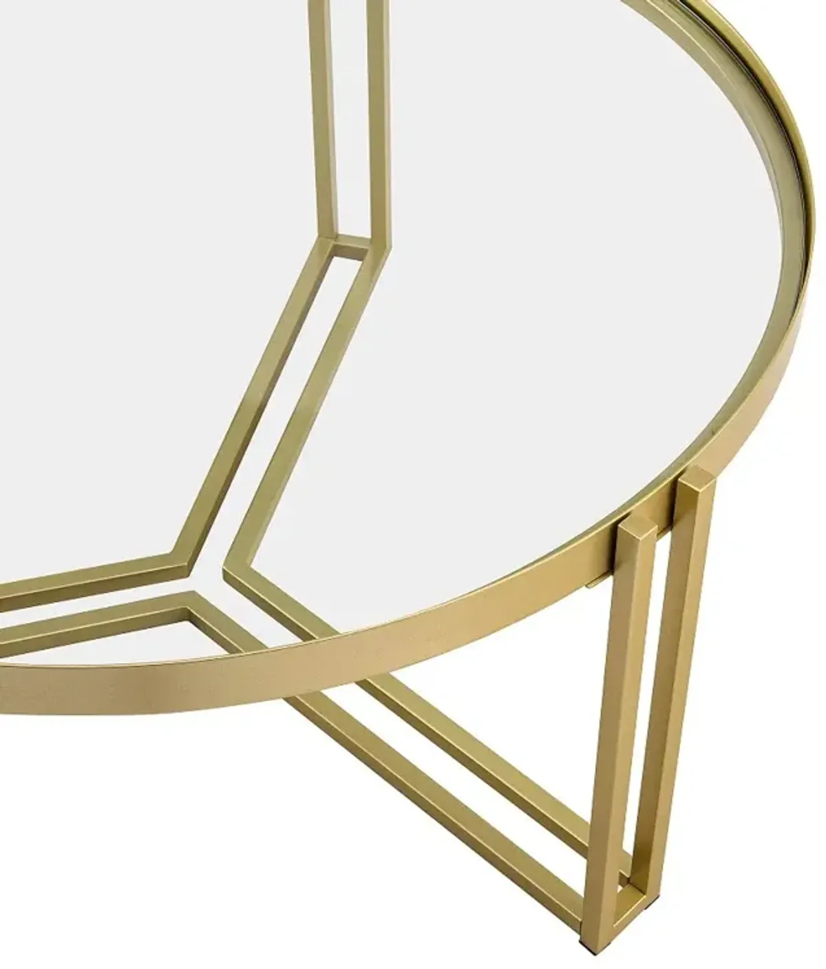 Kendall Glam Gold Metal and Glass Coffee Table