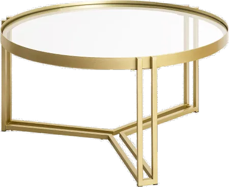 Kendall Glam Gold Metal and Glass Coffee Table