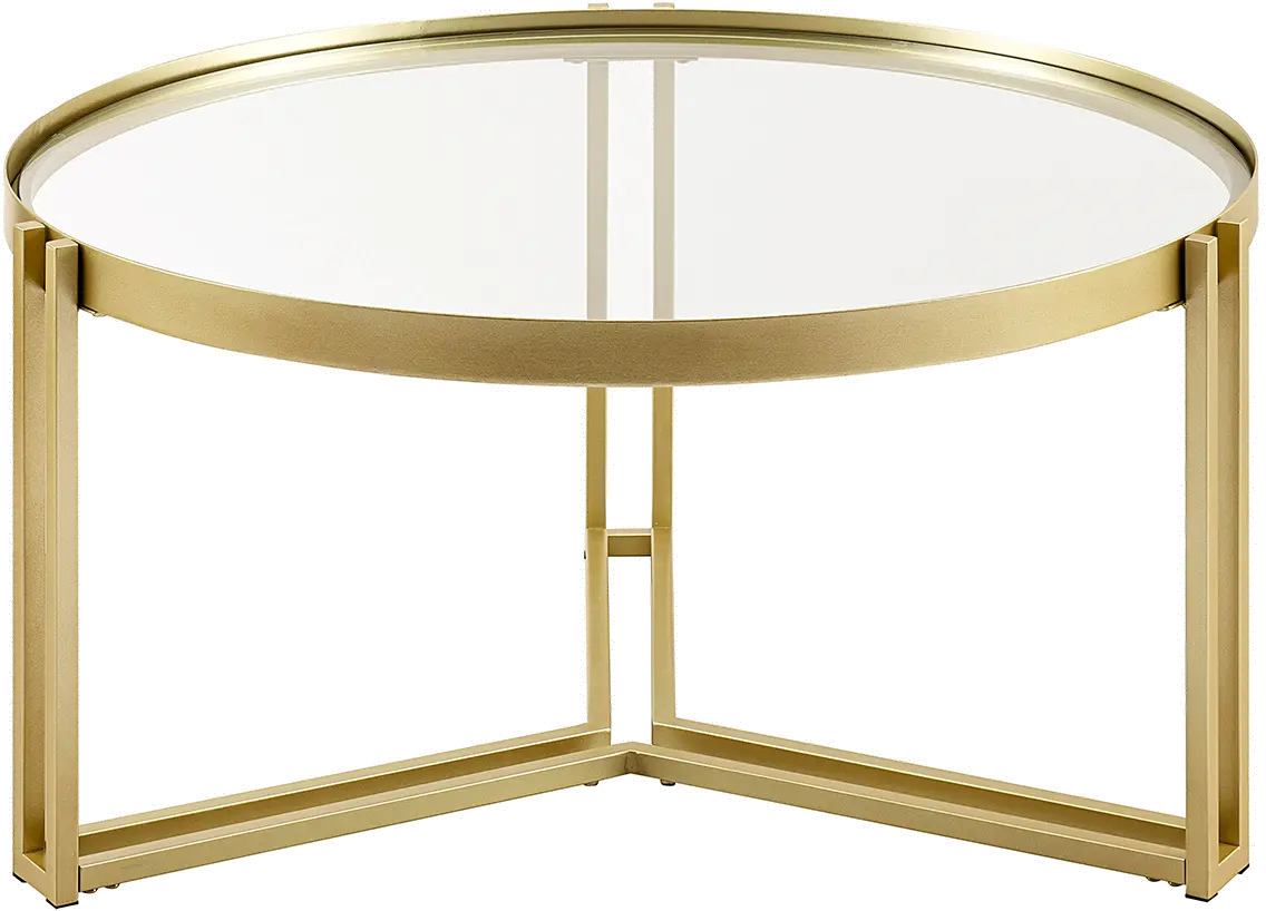 Kendall Glam Gold Metal and Glass Coffee Table