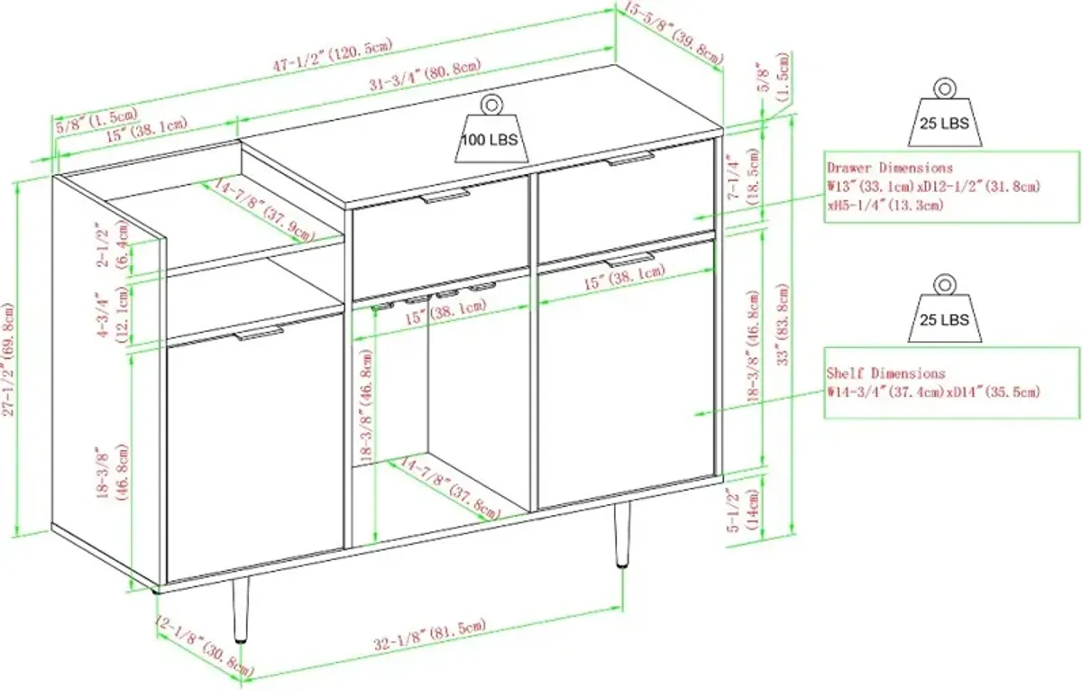 Lincoln 48" Birch Bar Cabinet