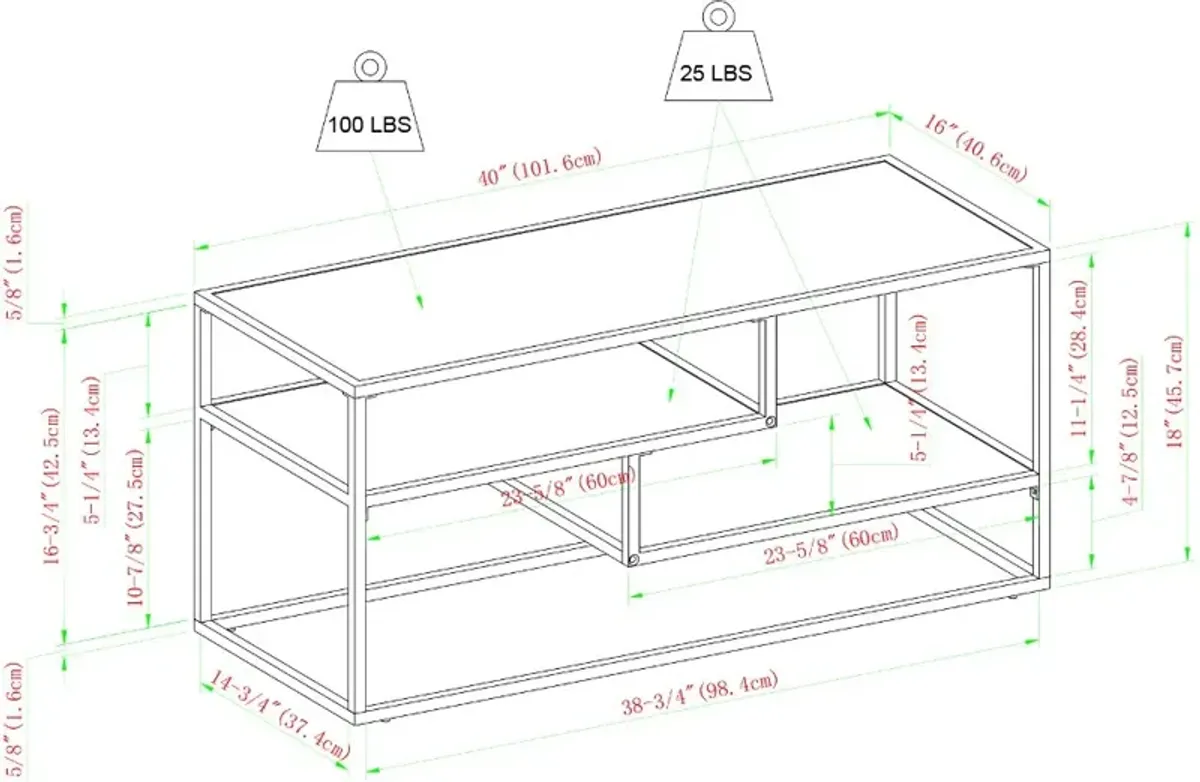 Maya 40" Dark Walnut Floating Shelf TV Stand