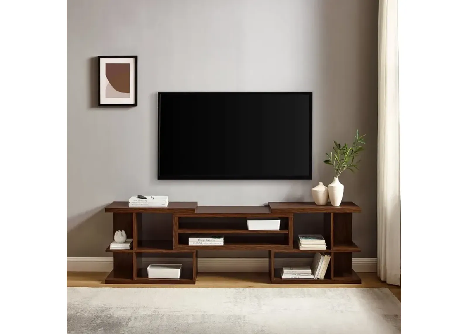 Morocco Dark Walnut Adjustable TV Stand