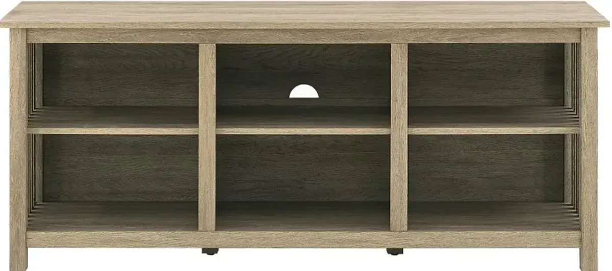 Mission Driftwood Slatted Side 58" TV Stand