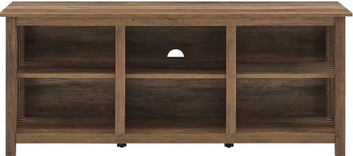 Mission Rustic Oak Slatted Side 58" TV Stand