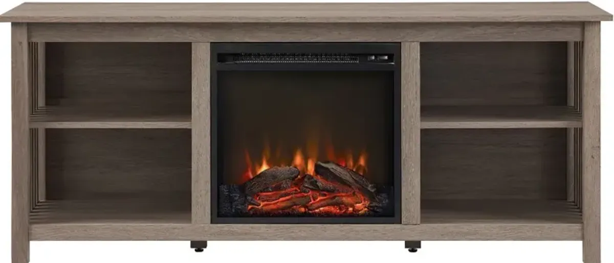 Mission Driftwood 58" Fireplace TV Stand