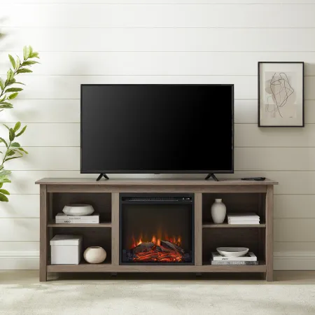 Mission Driftwood 58" Fireplace TV Stand